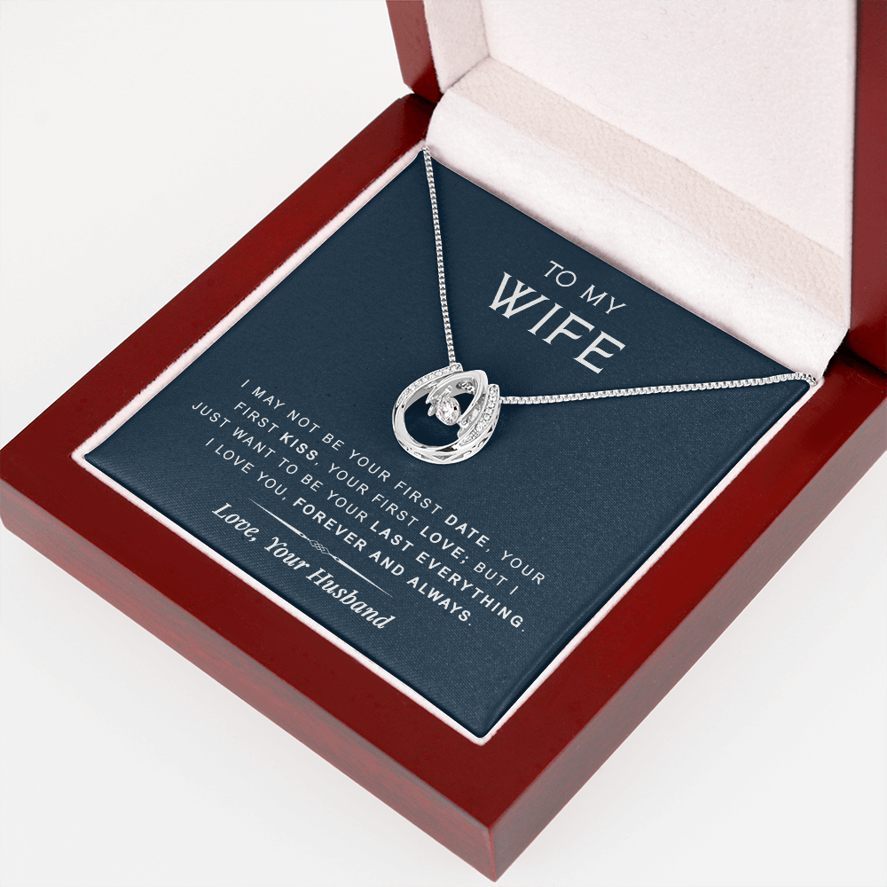 litzzy To My Wife - Last Everything - Gift For Birthday, Anniversary - Lucky in Love Necklace - Necklace Gift For Her, Wife, Girlfriend, Anniversary, Wedding, Valentine, Birthday with Message Card Jewelry   