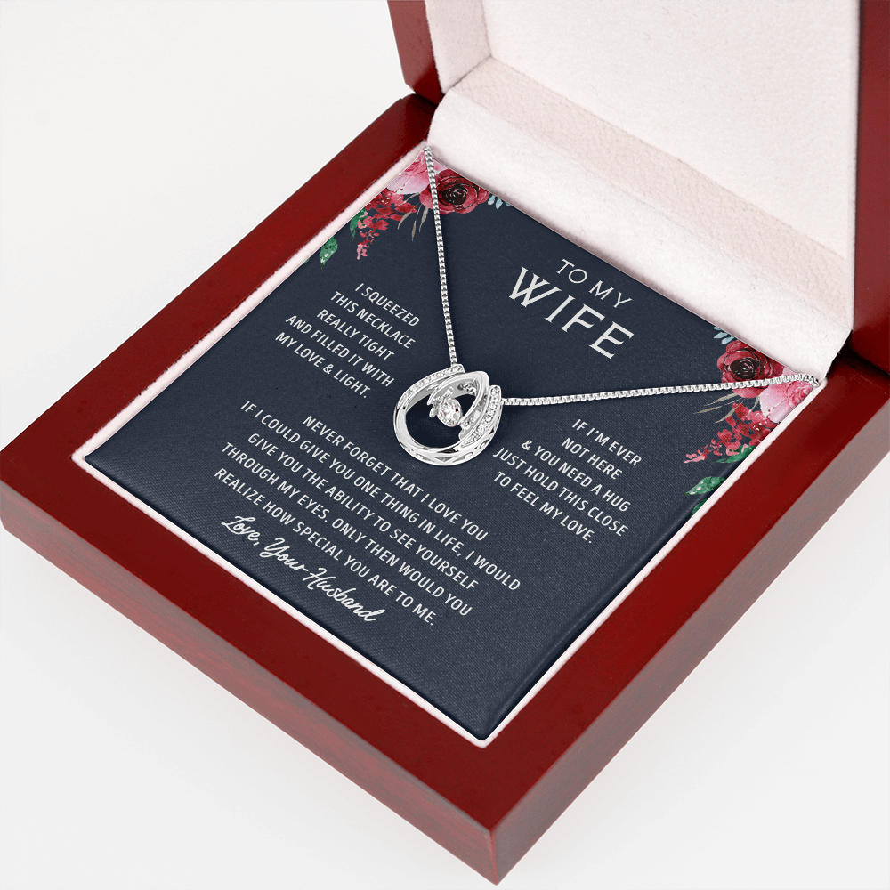 litzzy To my Wife - Never Forget That I Love You - - Lucky in Love Necklace - Necklace Gift For Her, Wife, Girlfriend, Anniversary, Wedding, Valentine, Birthday with Message Card Jewelry   