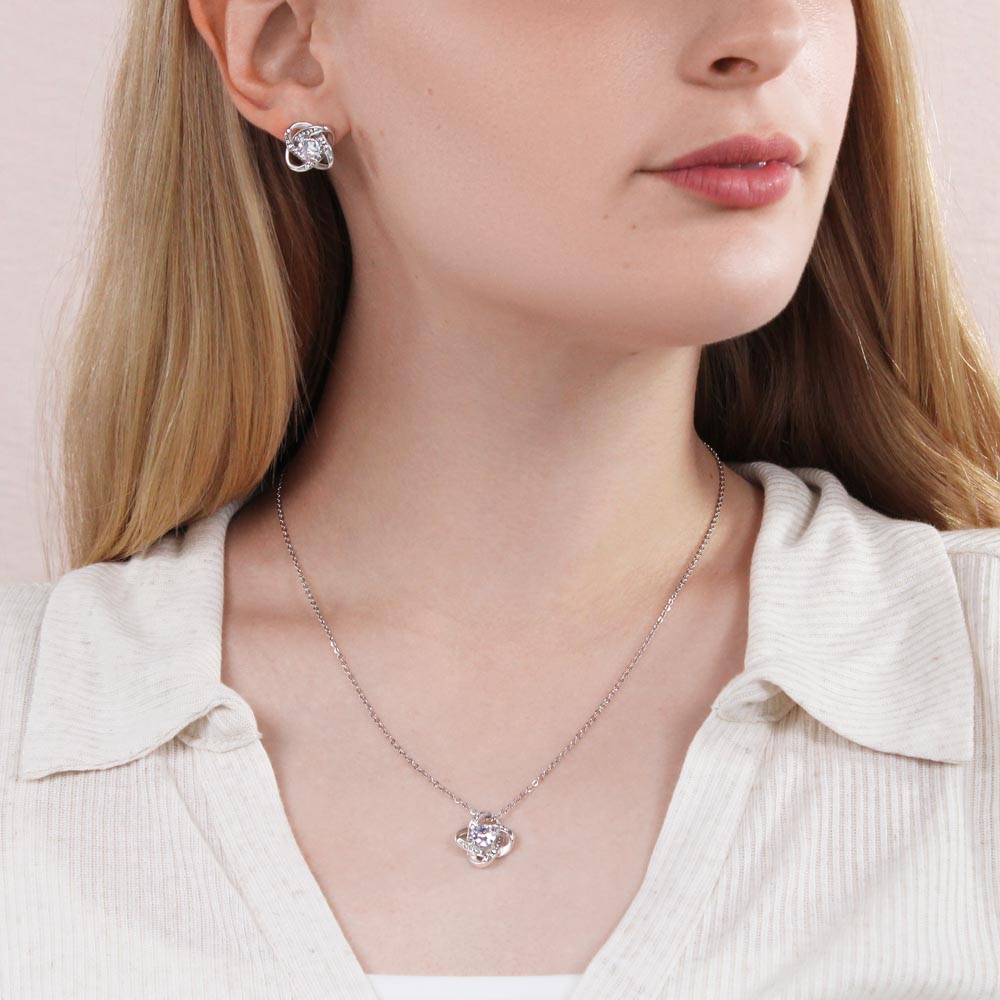 litzzy To the Best Mom - To a woman who inspires - Love Knot necklace Set Jewelry   
