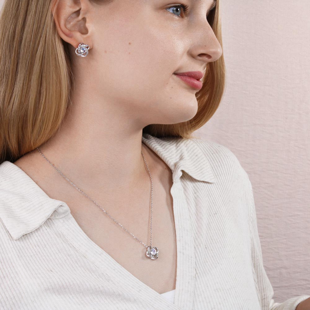 litzzy To the Best Mom - To a woman who inspires - Love Knot necklace Set Jewelry   