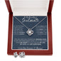 litzzy To My Beautiful Soulmate Gift Set - Love Knot Earring & Necklace Set Gift For - Soulmate gifts Jewelry Luxury Box w/LED  