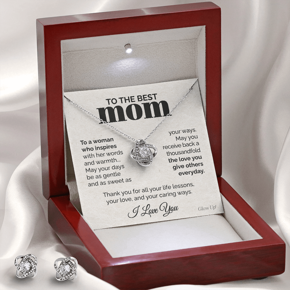 litzzy To the Best Mom - To a woman who inspires - Love Knot necklace Set Jewelry   