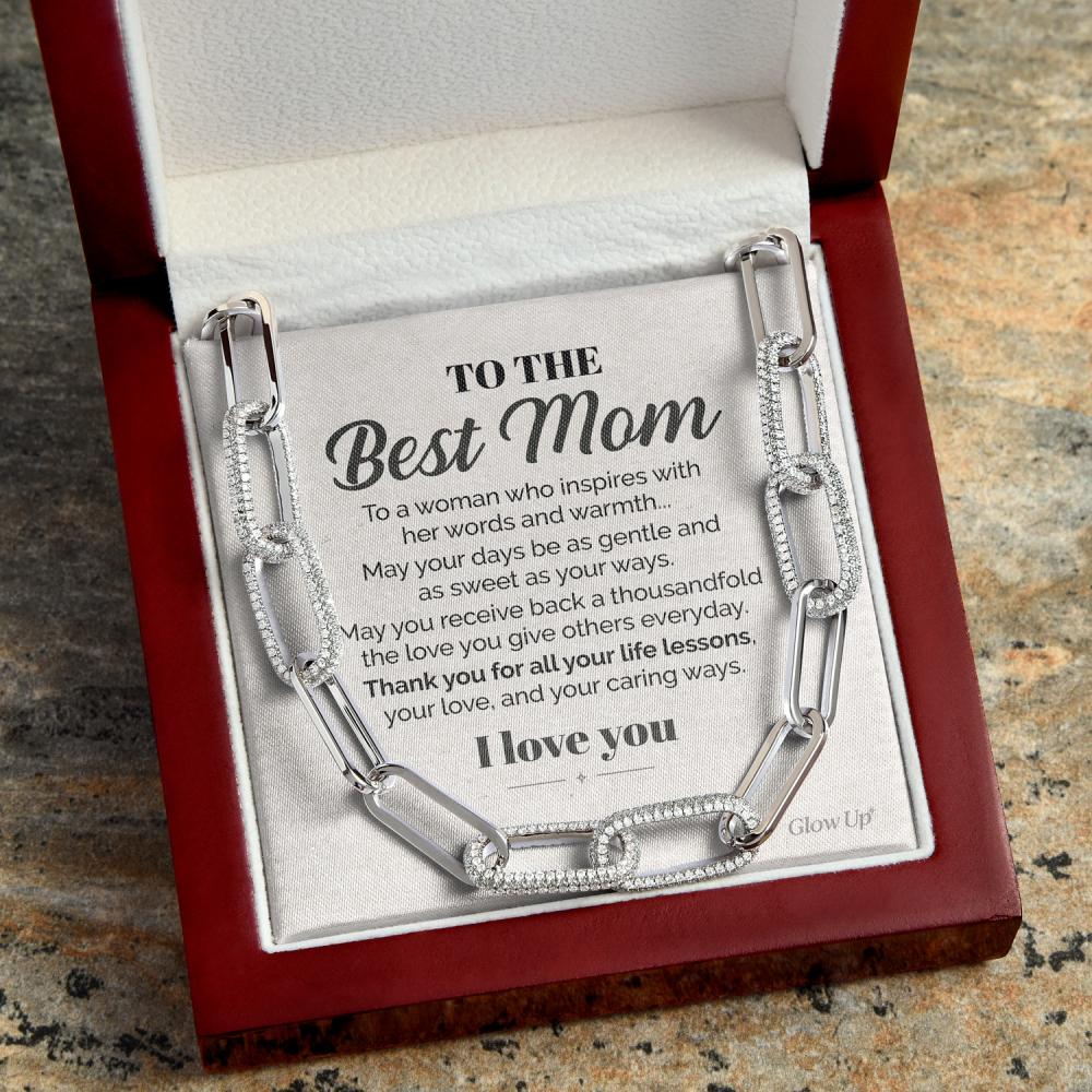 litzzy To the Best Mom - A woman who inspires - Forever link chain Jewelry 14K Yellow Gold Finish  