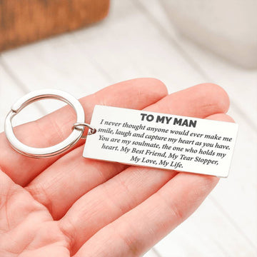 litzzy To My Man - You Are My Soulmate - Rectangle Keychain - To My Man, Gift For Man Jewelry Stainless Steel Rectangle Keychain  