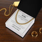 litzzy To My Handsome Man  - White Message Card - Best Gift For Husband, Unique Husband Gifts  - Litzzy Cuban Link Chain Jewelry 14K Gold Plated Standard Box 