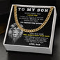 litzzy To My Son - I Believe In You - Litzzy Cuban Link Necklace - Gift from dad for son, Necklace From Dad, Father To Son Birthday Gift Jewelry   