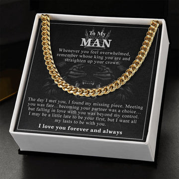 litzzy To My Man - Straighten Up Your Crown - To My Boyfriend - Gift For Boyfriend Jewelry Gold Standard Box 