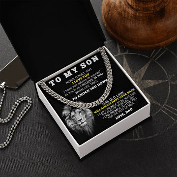 litzzy To My Son - I Believe In You - Litzzy Cuban Link Necklace - Gift from dad for son, Necklace From Dad, Father To Son Birthday Gift Jewelry   
