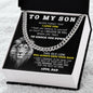 litzzy To My Son - I Believe In You - Litzzy Cuban Link Necklace - Gift from dad for son, Necklace From Dad, Father To Son Birthday Gift Jewelry   