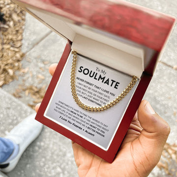 litzzy To My Soulmate - Never Forget - Cuban Link Chain - To My Soulmate - Gift For Soulmate Jewelry   