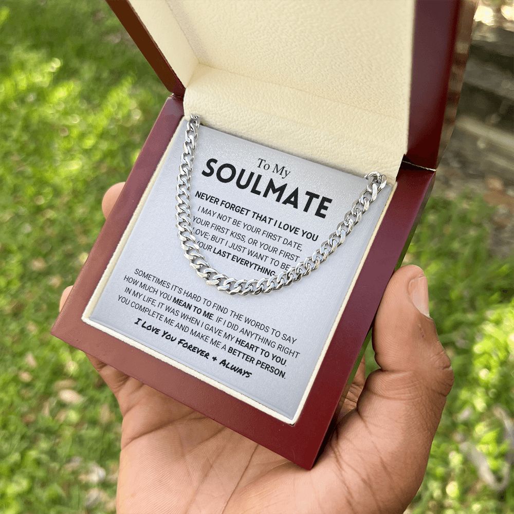 litzzy To My Soulmate - Never Forget - Cuban Link Chain - To My Soulmate - Gift For Soulmate Jewelry   