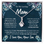 litzzy Litzzy Alluring Beauty Necklace To My Mom, World To Me Necklace for Mom from Son Jewelry 14K White Gold Finish Two-Toned Box 