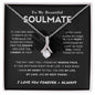 litzzy To My Beautiful Soulmate - Missing Piece - Alluring Beauty Necklace  - To My Soulmate - Gift For Soulmate SO Jewelry 14K White Gold Finish Standard Box 