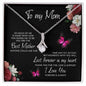 litzzy Litzzy Alluring Beauty Necklace To my Mom, You are the best mother anyone could ask for Mothers Day Jewelry, Necklace gifts set from Son, Daughter Jewelry 14K White Gold Finish Standard Box 