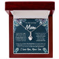 litzzy Litzzy Alluring Beauty Necklace To My Mom, World To Me Necklace for Mom from Son Jewelry 14K White Gold Finish Luxury Box 