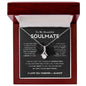 litzzy To My Beautiful Soulmate - Missing Piece - Alluring Beauty Necklace  - To My Soulmate - Gift For Soulmate SO Jewelry 14K White Gold Finish Luxury Box 
