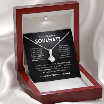 litzzy To My Beautiful Soulmate - Missing Piece - Alluring Beauty Necklace  - To My Soulmate - Gift For Soulmate Jewelry   