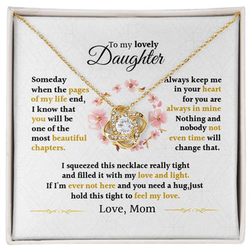 litzzy Someday when pages of my life end | Beautiful Chapters, Litzzy To My Daughter Jewelry 18K Yellow Gold Finish Standard Box 