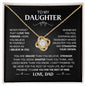 litzzy Straighten your Crown, Litzzy To My Daughter Love Knot Necklace Jewelry 18K Yellow Gold Finish Standard Box 