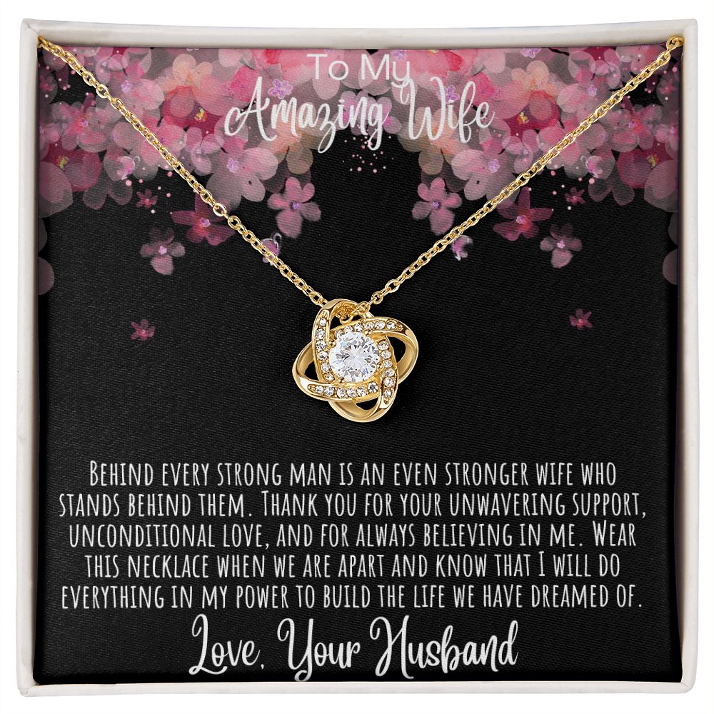 litzzy Heart To My Wife Necklace - Anniversary Gift For Wife Birthday Gift - Gifts For Her - Wife Jewelry - Wife Sentimental Gift - Wife Poem Card Jewelry 18K Yellow Gold Finish Standard Box 