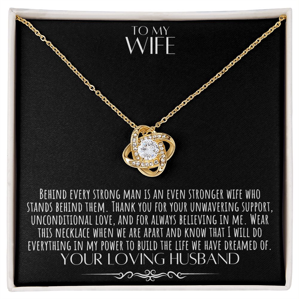 litzzy To My Wife Necklace - Anniversary Gift For Wife - Wife Birthday Gift - Gift For Wife - Wife Necklace - Mothers Day Gift For Wife Jewelry 18K Yellow Gold Finish Standard Box 