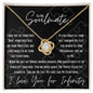 litzzy To My Soulmate - Love Puzzle Soulmate Message Card - Soulmate Gift, Soulmate Jewelry Gift For Wife, Girlfriend - Litzzy Love Knot Necklace Jewelry 18k Yellow Gold Finish Standard Box 