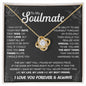 litzzy To My Soulmate Necklace - Knot Love Necklace - Valentine Gift For Wife, Girlfriend, Soulmate Jewelry 18K Yellow Gold Finish Standard Box 