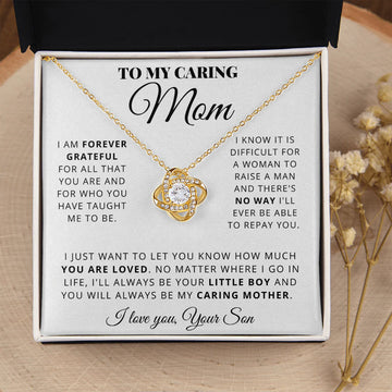 litzzy Litzzy Love Knot Necklace To My Mom, My Mom Forever Necklace for Mom from Son Jewelry 18K Yellow Gold Finish Two Tone Box 