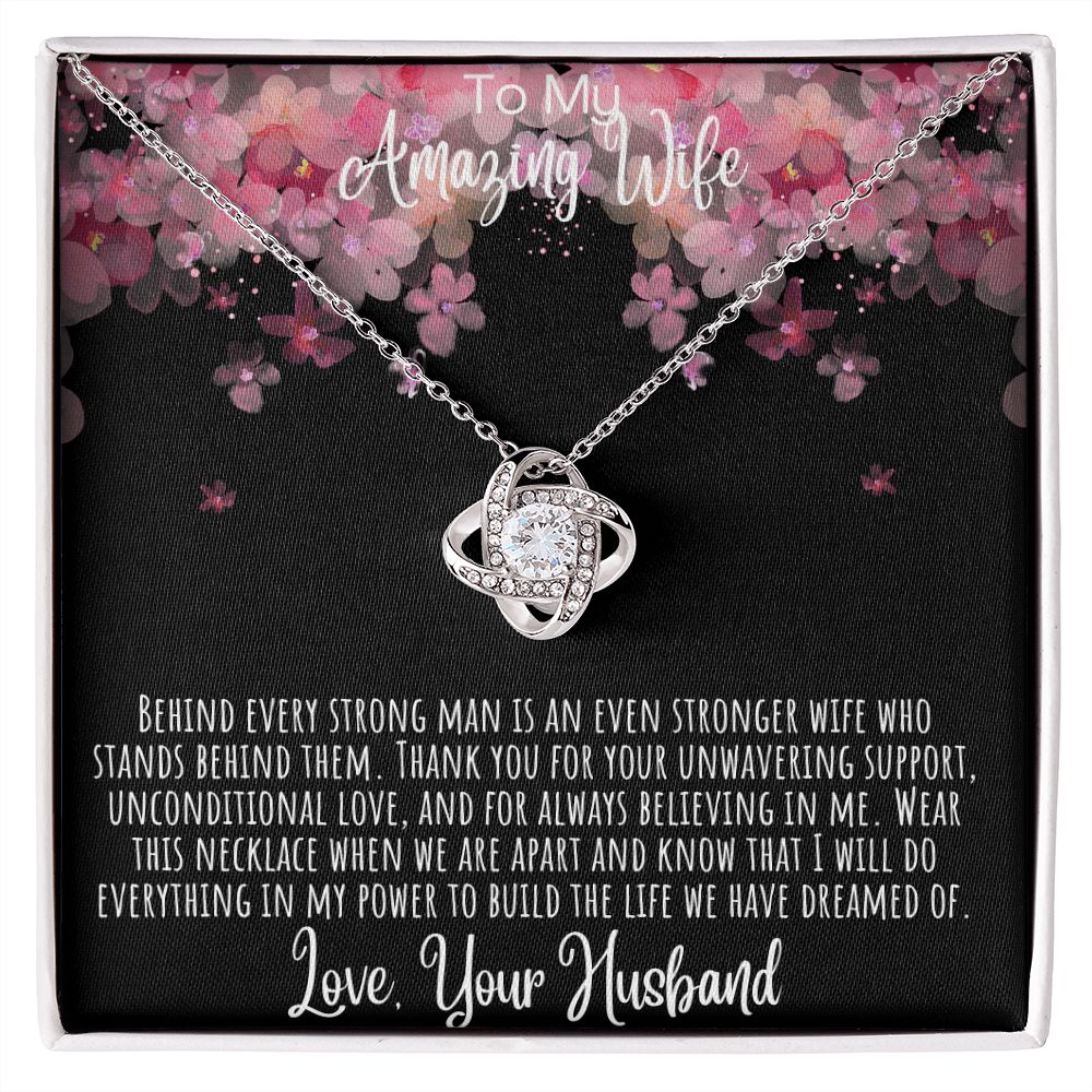 litzzy Heart To My Wife Necklace - Anniversary Gift For Wife Birthday Gift - Gifts For Her - Wife Jewelry - Wife Sentimental Gift - Wife Poem Card Jewelry 14K White Gold Finish Standard Box 