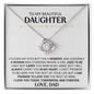 litzzy To My Beautiful Daughter - I Love You Today And Forever - Love Knot Necklace jewelry 14K White Gold Finish Standard Box 