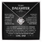 litzzy To My Beautiful Daughter - This Old Lion Will Always Have Your Back - Love Knot Necklace - To my Lovely Daughter, Gift for Daughter From Dad Jewelry 14K White Gold Finish Standard Box 
