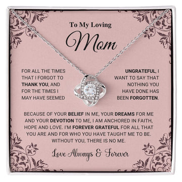 litzzy Litzzy Love Knot Necklace To my Mom, I Am Forever Grateful Mothers Day Jewelry, Necklace gifts set from Son, Daughter Jewelry Standard Box  