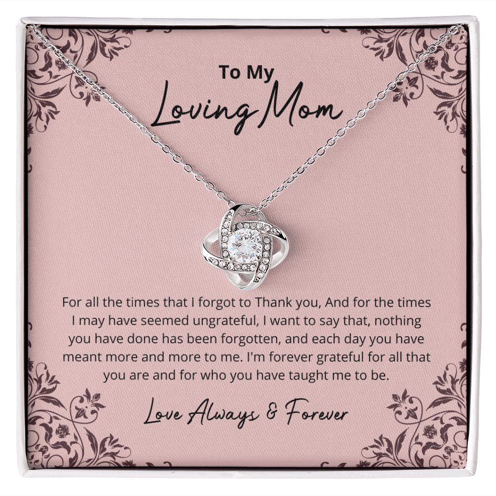 litzzy Mom - I Am Forever Grateful - Love Knot Necklace - Litzzy Mother's Day Gifts Necklace Jewelry Standard Box  
