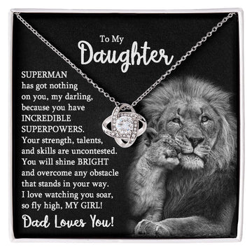 litzzy Superman Has Got Nothing On You, Litzzy To My Daughter Jewelry 14K White Gold Finish Two Toned Box 