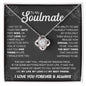 litzzy To My Soulmate Necklace - Knot Love Necklace - Valentine Gift For Wife, Girlfriend, Soulmate Jewelry 14K White Gold Finish Standard Box 
