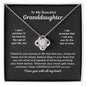 litzzy To My Granddaughter - My Beautiful Granddaughter - Litzzy Love Knot Necklace - Necklace for Granddaughter from Grandparents Jewelry 14K White Gold Finish Standard Box 