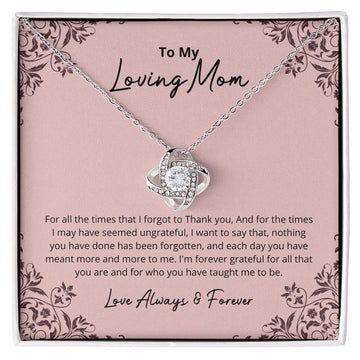 litzzy Litzzy Love Knot Necklace To my Mom, I Am Forever Grateful  Mothers Day Jewelry, Necklace gifts set from Son, Daughter Jewelry Standard Box  