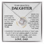 litzzy To My Beautiful Daughter - When You Took Your First Breath I Told You I Love You - Love Knot Necklace jewelry 14K White Gold Finish Standard Box 