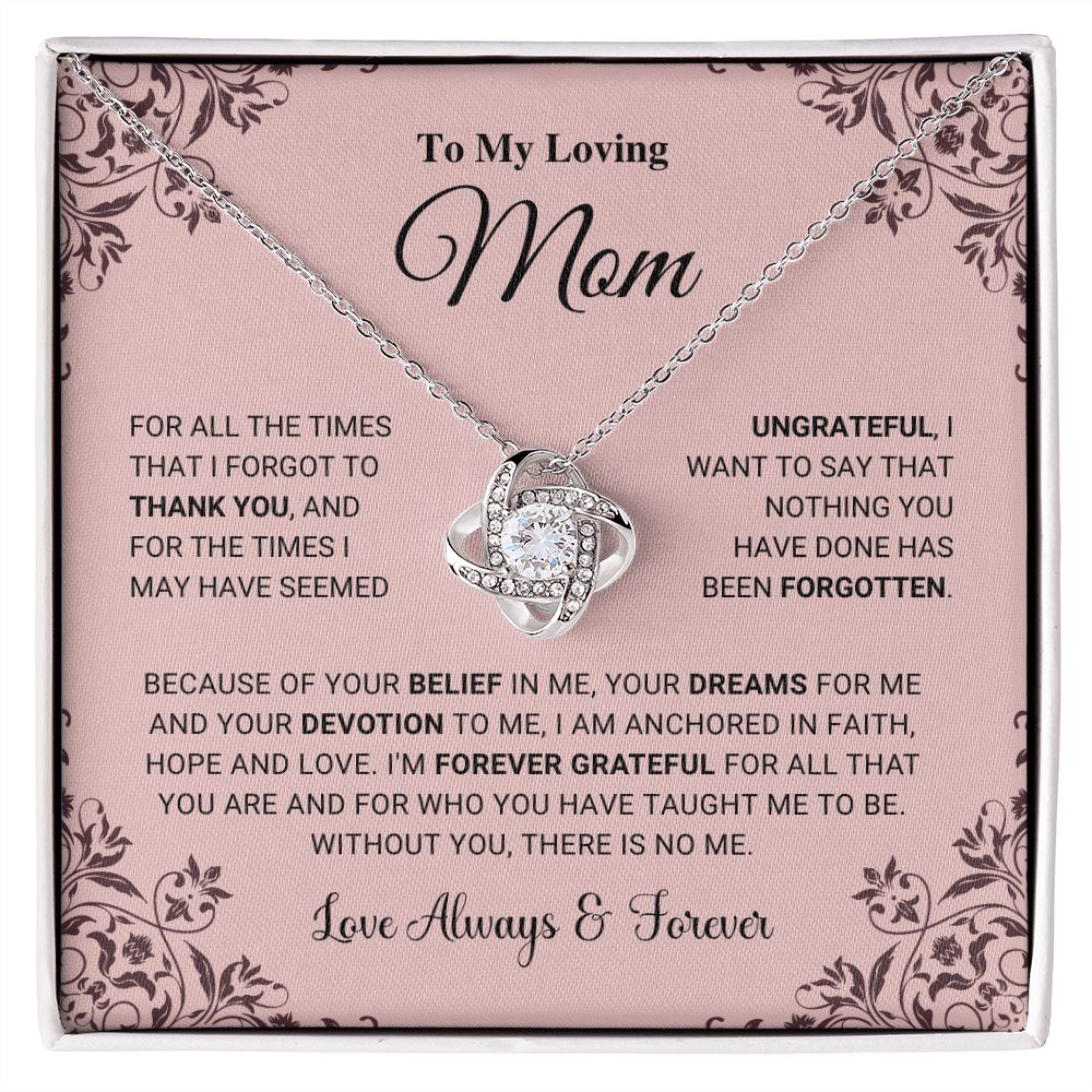 litzzy Mom - I Am Forever Grateful - Love Knot Necklace - Litzzy Mother's Day Gifts Necklace Jewelry Standard Box  