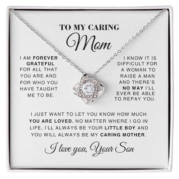 litzzy Gift From Son To Mom, To My Mom Necklace Gift, Sentimental Jewelry Gift for Mom, Cubic Zirconia Jewelry Necklace for Mom SO Jewelry 14K White Gold Finish Standard Box 