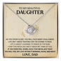 litzzy To My Beautiful Daughter - Dance In The Rain - Love Knot Necklace jewelry 14K White Gold Finish Standard Box 