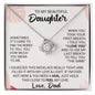 litzzy To My Beautiful Daughter - When You Took Your First Breath - Love Knot Necklace jewelry 14K White Gold Finish Standard Box 