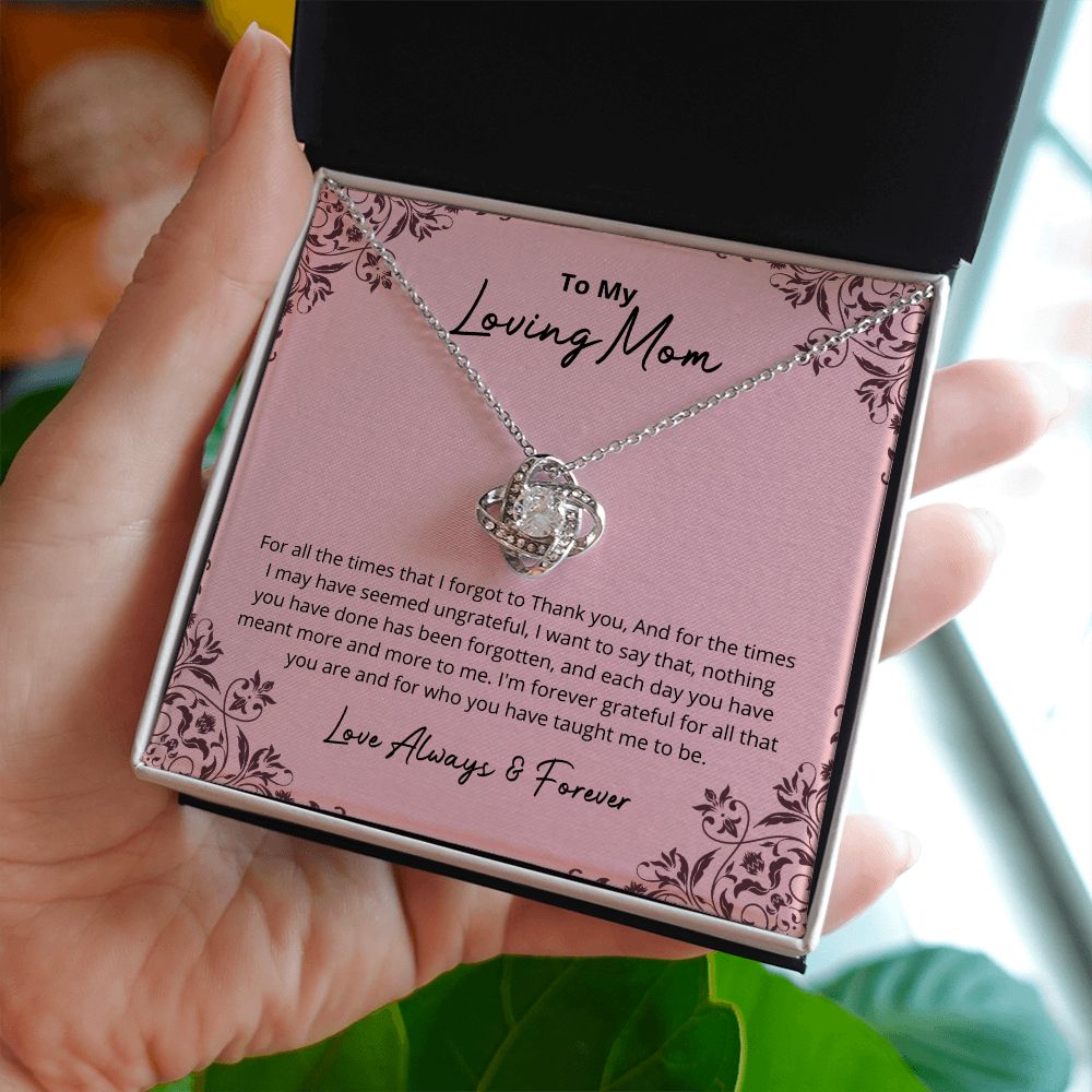 litzzy Mom - I Am Forever Grateful - Love Knot Necklace - Litzzy Mother's Day Gifts Necklace Jewelry   