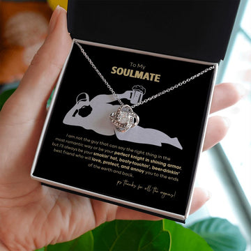litzzy To My Soulmate - Booty-Touchin Beer-Drinkin Husband, Funny Soulmate Necklace for Girlfriend, Wife Birthday Gift, Perfect Funny Valentine Gift SO Jewelry   