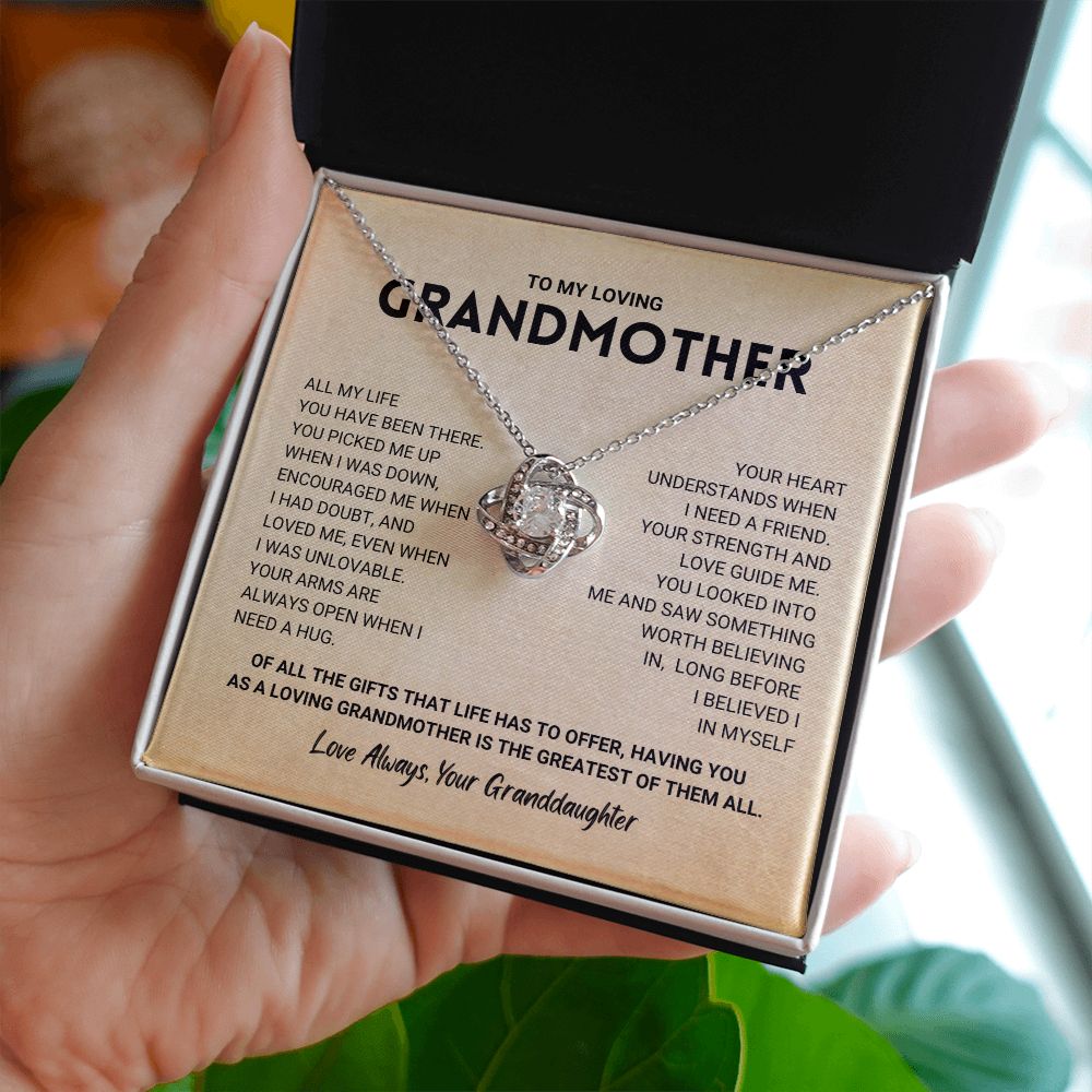 litzzy Grandmother Gift from Granddaughter - Love Knot Necklace Jewelry   