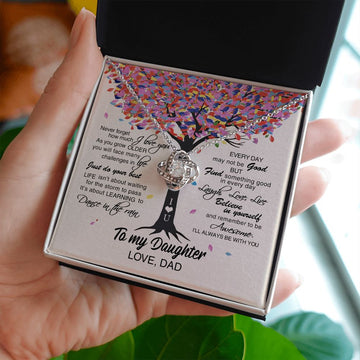 litzzy To My Daughter - Dance In The Rain - Gift For Daughter From Dad - To My Daughter Love Knot Necklace Jewelry   