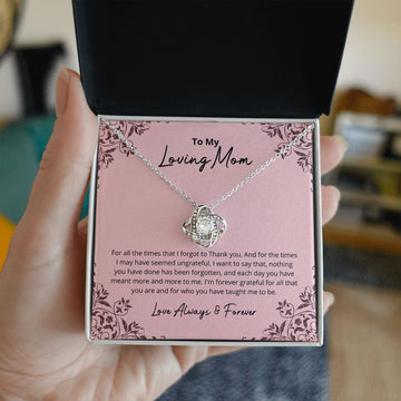 litzzy Litzzy Love Knot Necklace To my Mom, I Am Forever Grateful  Mothers Day Jewelry, Necklace gifts set from Son, Daughter Jewelry   