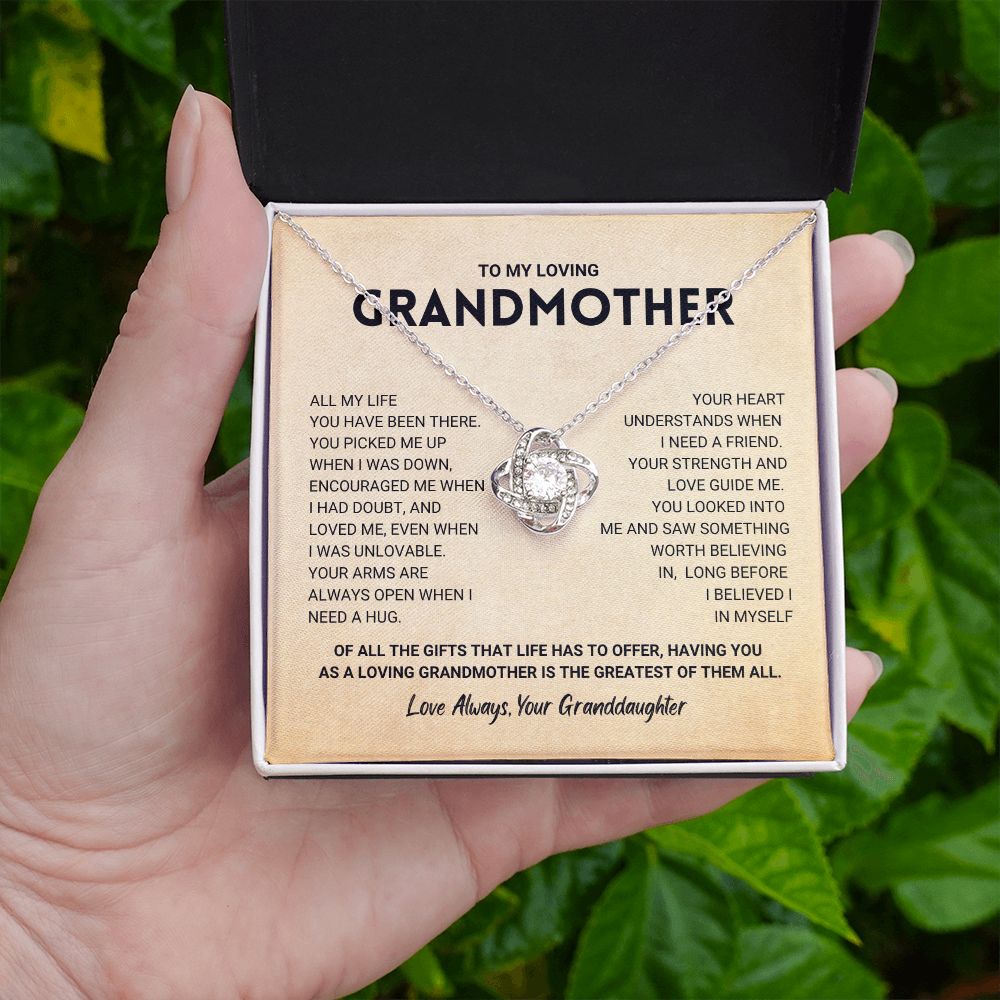 litzzy Grandmother Gift from Granddaughter - Love Knot Necklace Jewelry   