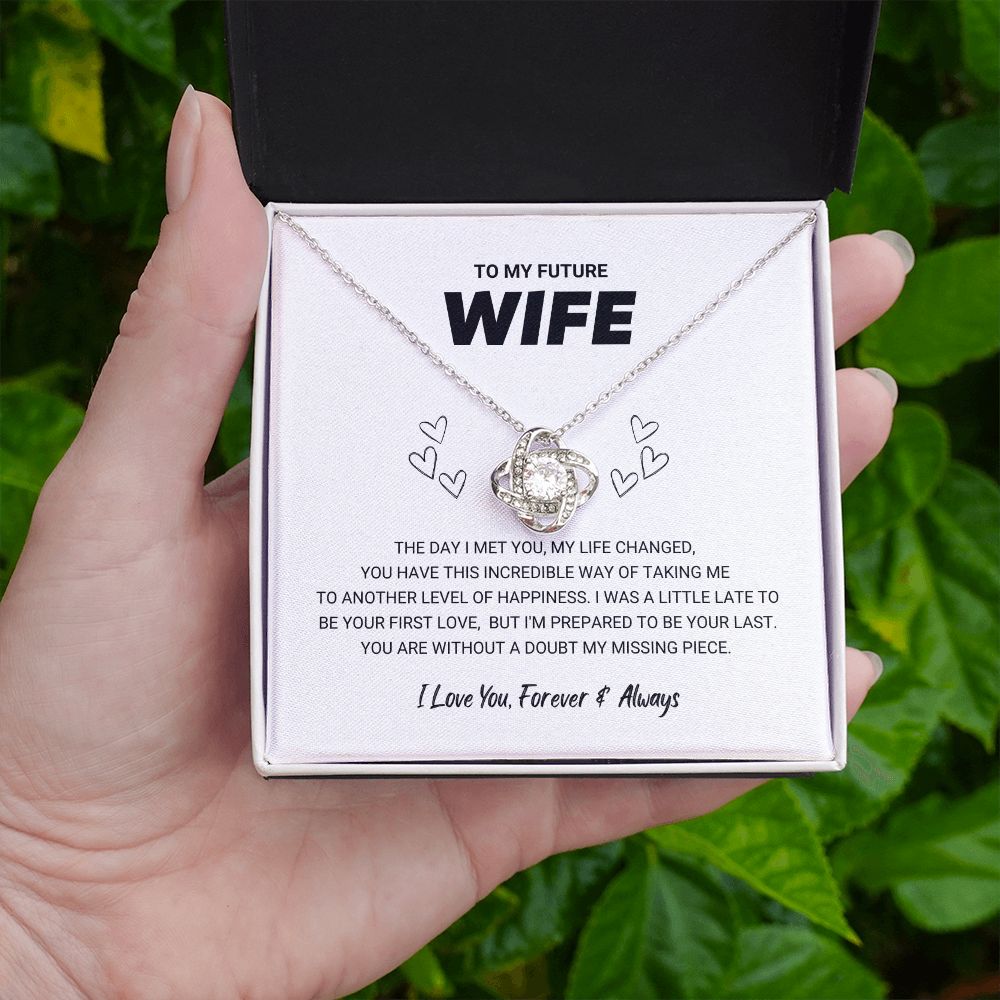 litzzy To My Future Wife - My Missing Piece - Love Knot Necklace - To My Future Wife, Gift For Future Wife Jewelry   