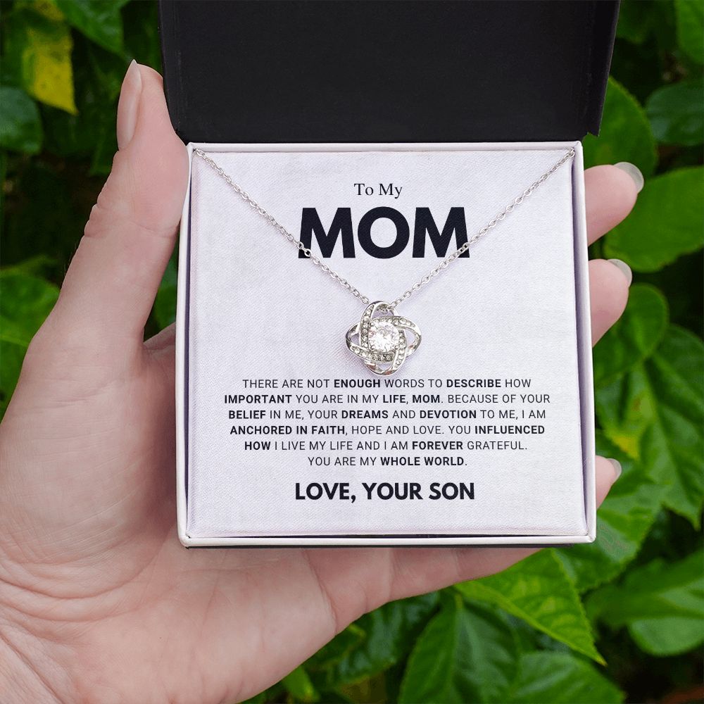 litzzy Mom - Forever Grateful - Love Knot Necklace Jewelry   